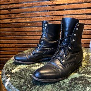 Justin Boots Black Leather Boots